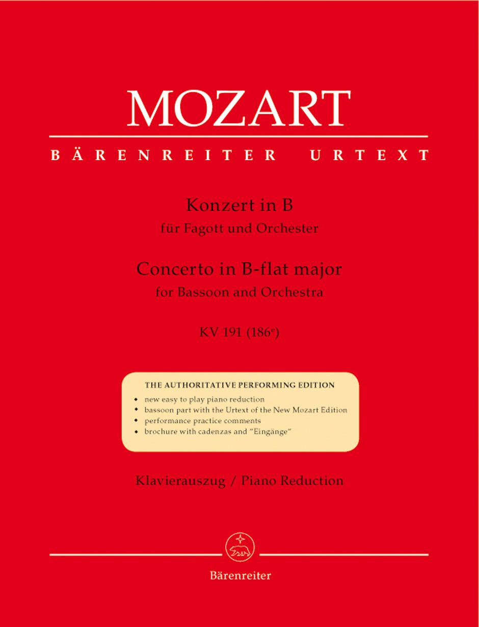 Mozart: Bassoon Concerto in B-flat Major, K. 191 (186e)