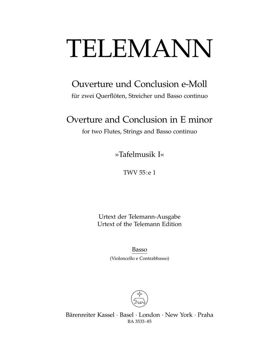 Telemann: Overture Suite and Conclusion in E Minor TWV 55:e1 & 50:5