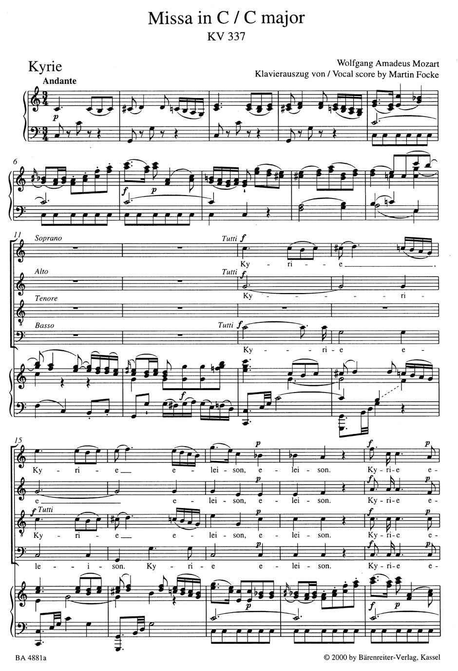 Mozart: Missa in C Major, K. 337 ("Missa solemnis")