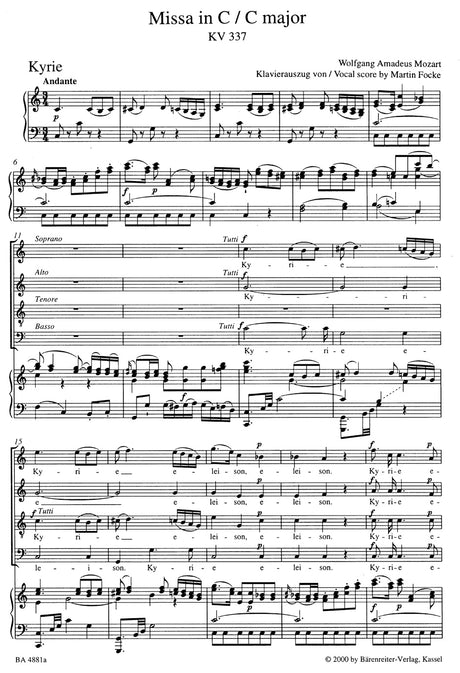 Mozart: Missa in C Major, K. 337 ("Missa solemnis")