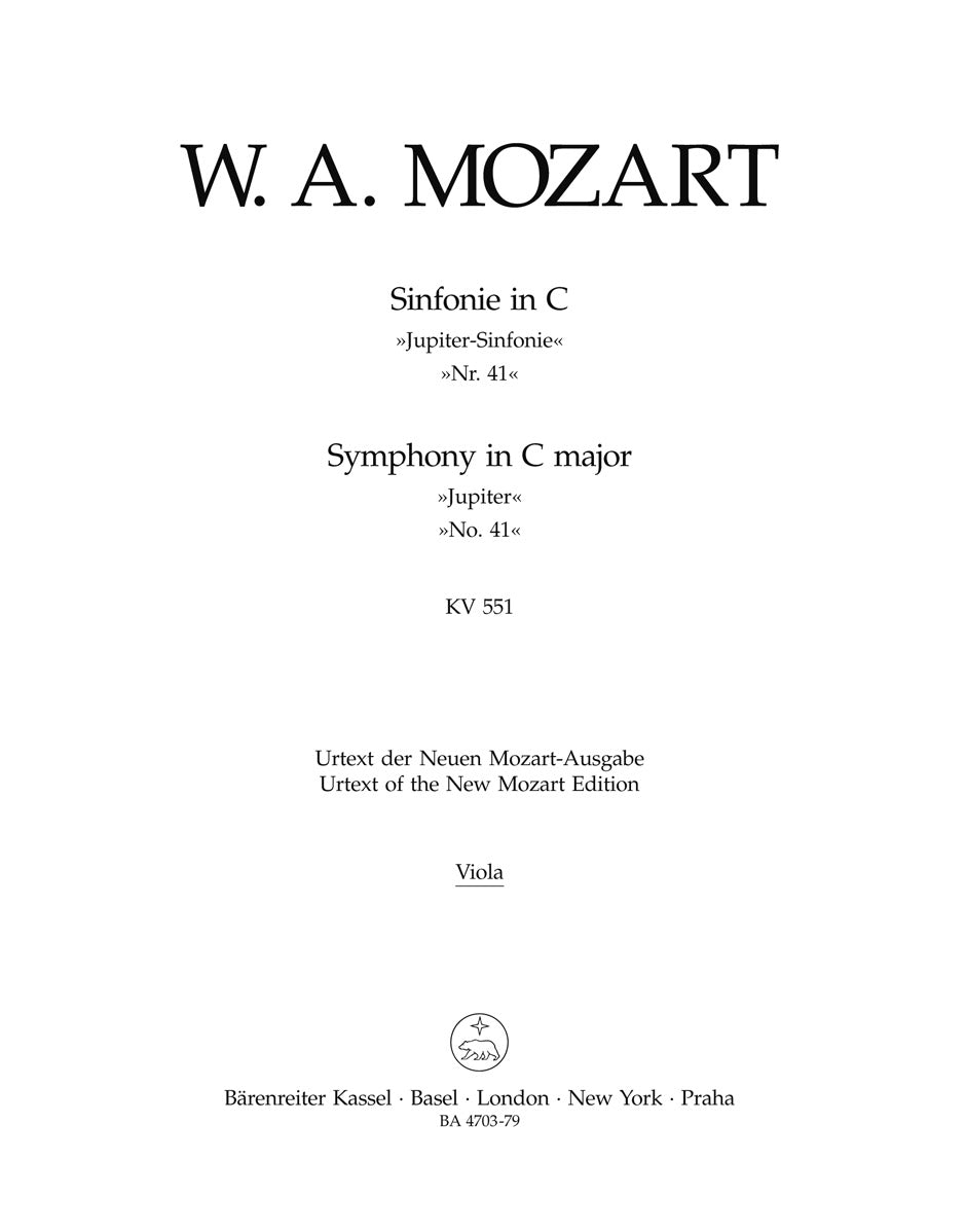 Mozart: Symphony No. 41 in C Major, K. 551 ("Jupiter Symphony")