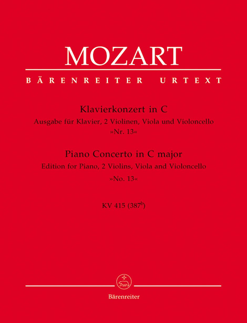 Mozart: Piano Concerto No. 13, K. 415/387b (version for piano and string quartet)