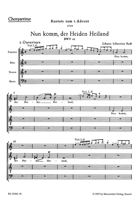 Bach: Nun komm, der Heiden Heiland, BWV 61