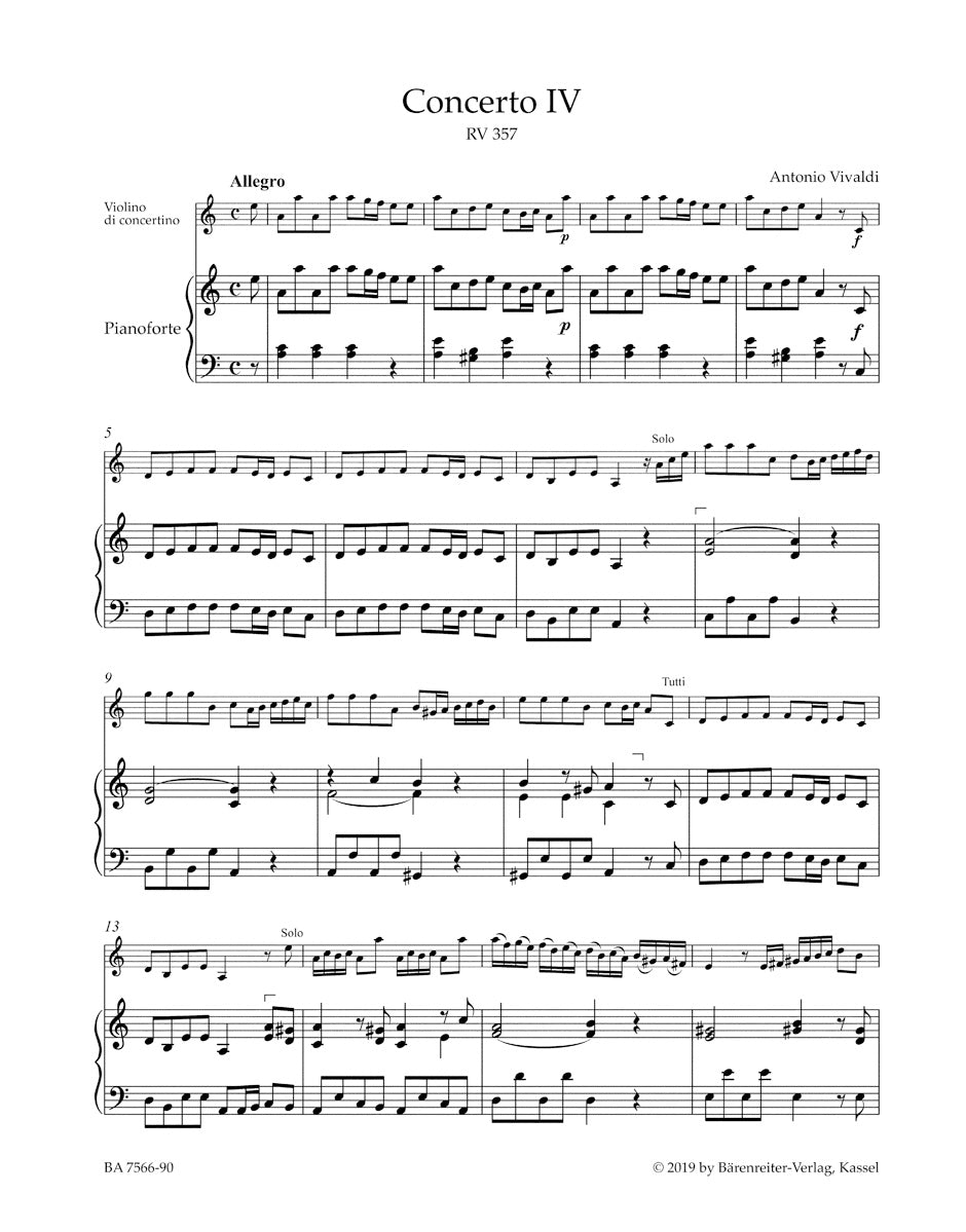 Vivaldi: La Stravaganza, Op. 4 - Volume 1 (Nos. 1-6) – Barenreiter US